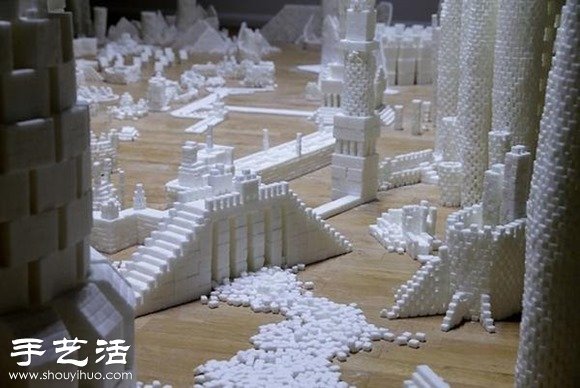 50多萬顆方糖DIY幻想中的未來城市模型 - www.fasang.cn