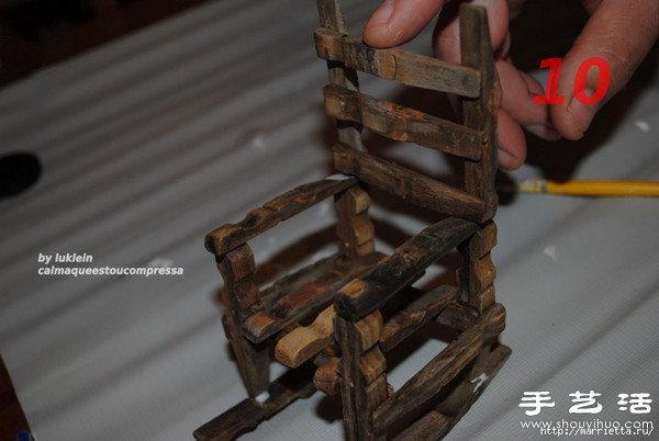 木夾子創意DIY 手工制作靠背椅 - www.fasang.cn