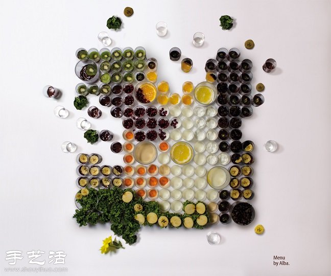 水果+蔬菜+玻璃杯 創意DIY人物肖像 - www.fasang.cn