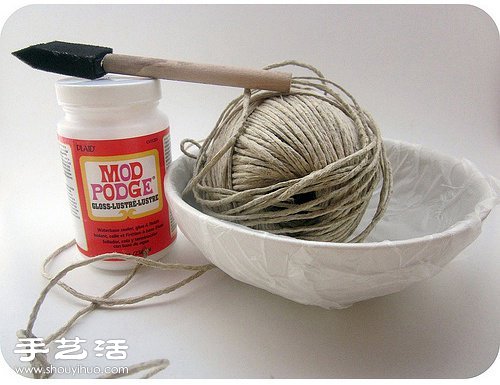 田園風(fēng)麻繩碗盤 麻繩果盤手工制作圖解教程 - www.fasang.cn