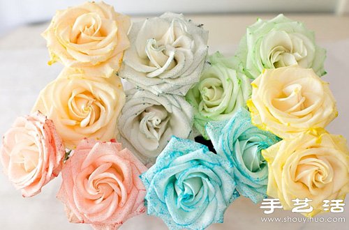 白色玫瑰染色 DIY七彩玫瑰花 - www.fasang.cn