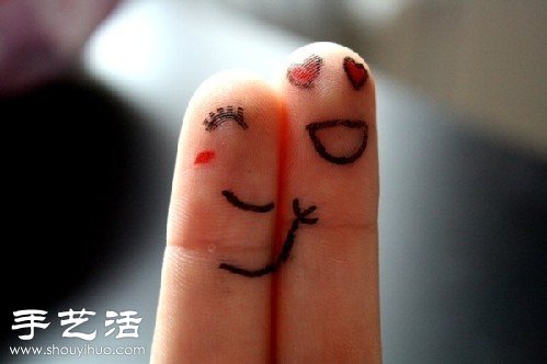 手指+簡筆畫 DIY溫馨浪漫“愛相隨” - www.fasang.cn