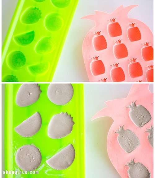 水泥DIY手工制作水果造型冰箱貼磁貼教程 - www.fasang.cn