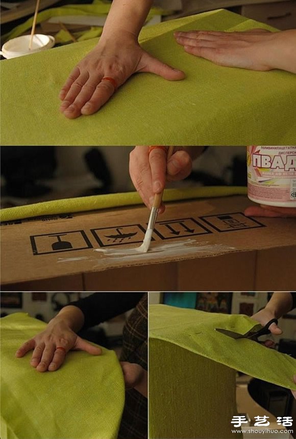 紙板箱/紙箱/包裝盒廢物利用制作衣物收納盒 - www.fasang.cn