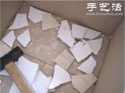 瓷磚碎片廢物利用改造舊托盤 - www.fasang.cn
