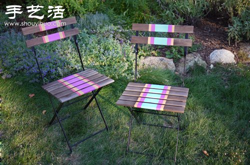 舊椅子改造 DIY時尚絢麗多彩靠椅 - www.fasang.cn