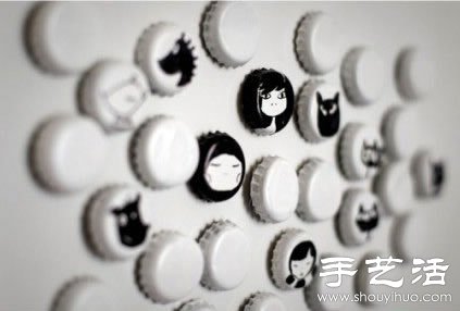 瓶蓋的可愛環保創意 手工DIY精致小玩意 - www.fasang.cn