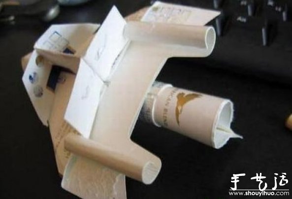煙盒手工DIY紙模飛機的教程 - www.fasang.cn