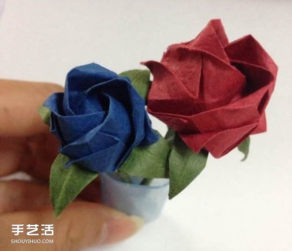 超詳細川崎玫瑰的折法圖解 包括花朵和花托 - www.fasang.cn