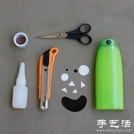 洗發水/沐浴露瓶子廢物利用制作怪物筆筒 - www.fasang.cn