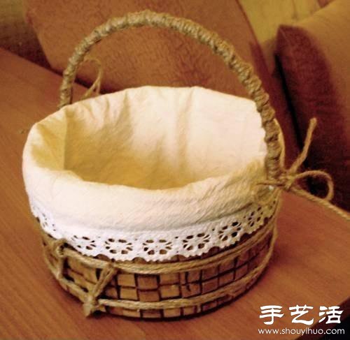 塑料桶廢物利用手工制作提籃/簍子 - www.fasang.cn
