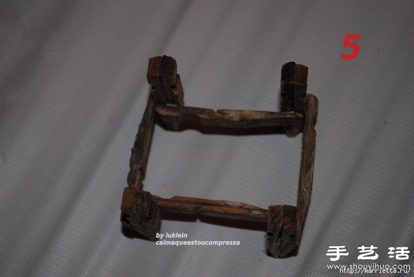 木夾子創意DIY 手工制作靠背椅 - www.fasang.cn
