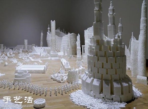 50多萬顆方糖DIY幻想中的未來城市模型 - www.fasang.cn
