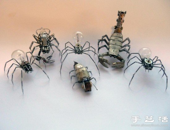 手表零部件+舊燈泡 牛人DIY機械昆蟲軍團 - www.fasang.cn