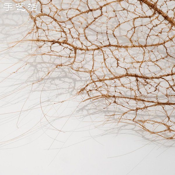 頭發(fā)絲編織落葉 宛如精致藝術(shù)品 - www.fasang.cn