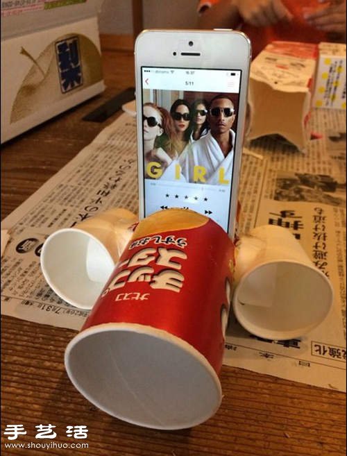 一次性紙杯+衛(wèi)生紙卷筒 DIY制作手機(jī)音響 - www.fasang.cn