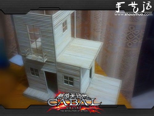 云南妹子手工制作網(wǎng)游場景建筑模型 - www.fasang.cn