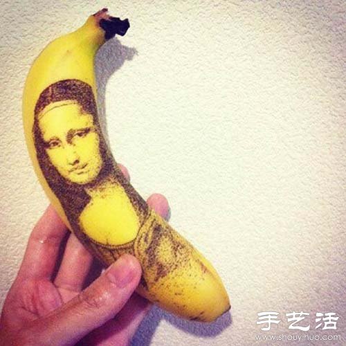 香蕉皮上創(chuàng)意DIY逼真圖案 - www.fasang.cn