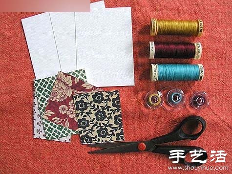 碎布+針線 手工制作漂亮節(jié)日賀卡 - www.fasang.cn