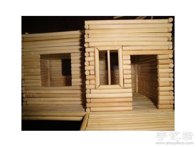 一次性筷子變廢為寶 手工制作小木屋模型 - www.fasang.cn