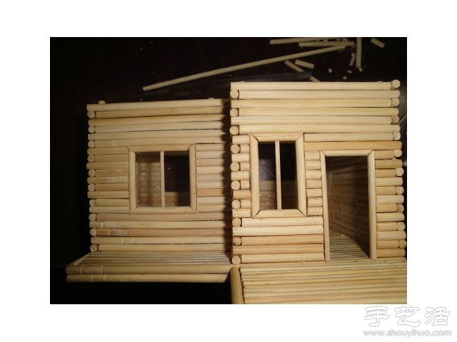 一次性筷子變廢為寶 手工制作小木屋模型 - www.fasang.cn