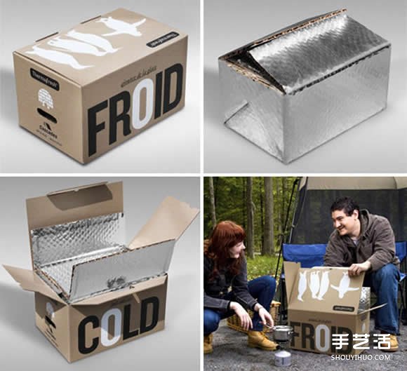 廢棄紙箱和錫箔材料手工DIY制作便攜冰箱 - www.fasang.cn
