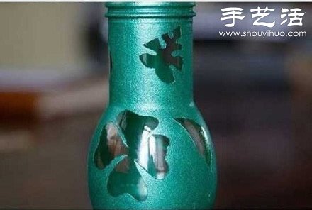 玻璃瓶變廢為寶手工制作精致花瓶 - www.fasang.cn