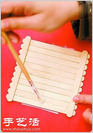 冰棒棍變廢為寶手工制作花籃的方法 - www.fasang.cn