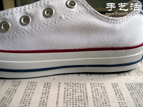 白色帆布鞋手工改造教程 - www.fasang.cn