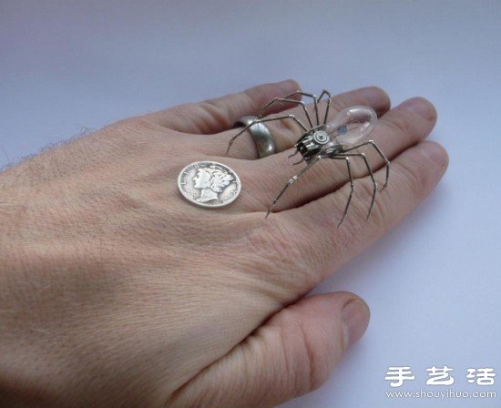 手表零部件+舊燈泡 牛人DIY機械昆蟲軍團 - www.fasang.cn