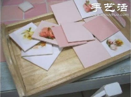 瓷磚碎片廢物利用改造舊托盤 - www.fasang.cn