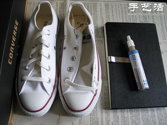 白色帆布鞋手工改造教程 - www.fasang.cn