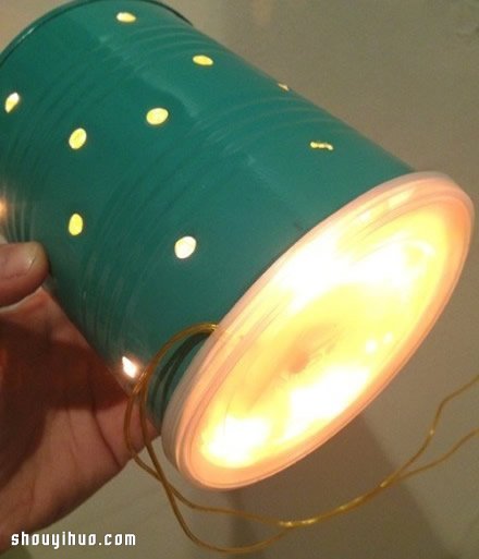 奶粉罐鐵罐廢物利用手工制作DIY漂亮小夜燈 - www.fasang.cn