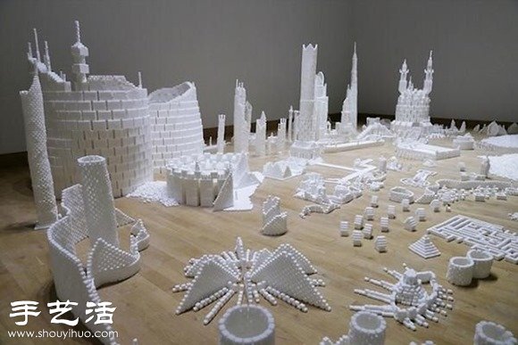 50多萬顆方糖DIY幻想中的未來城市模型 - www.fasang.cn