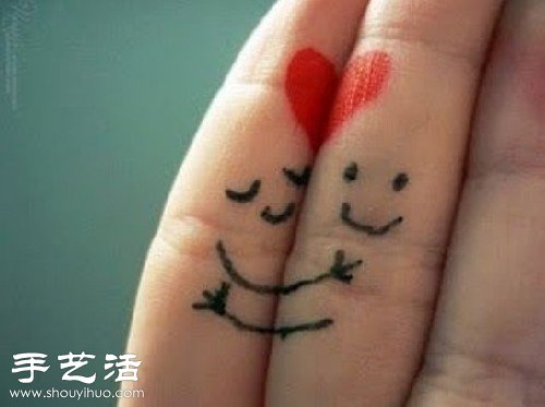 手指+簡筆畫 DIY溫馨浪漫“愛相隨” - www.fasang.cn