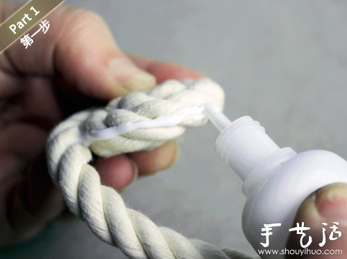 創意手工:編織繩手工DIY小清新花瓶 - www.fasang.cn