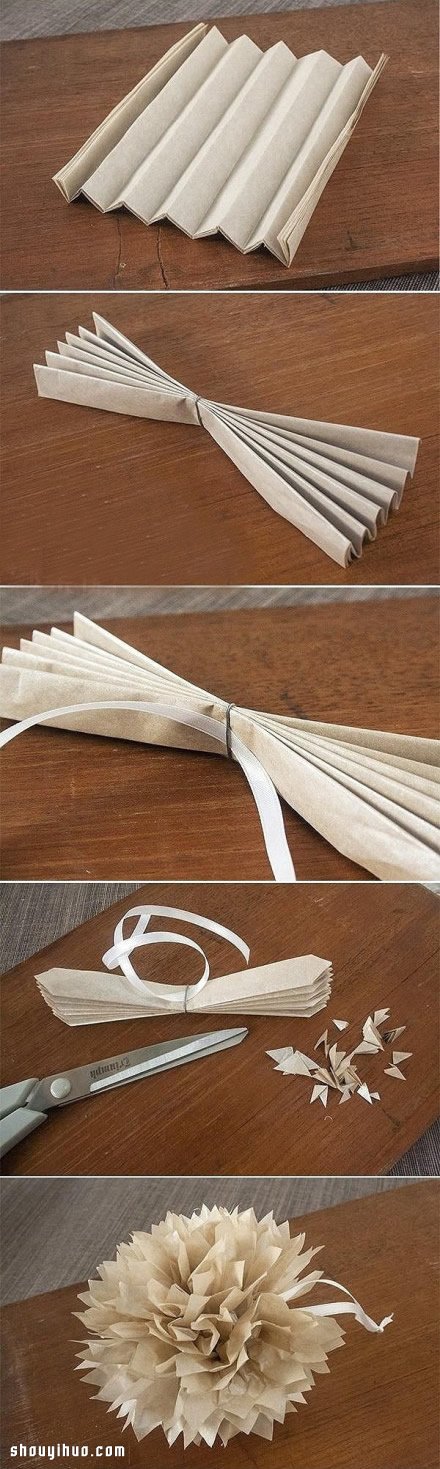 素雅大花紙花DIY手工制作圖解教程 - www.fasang.cn