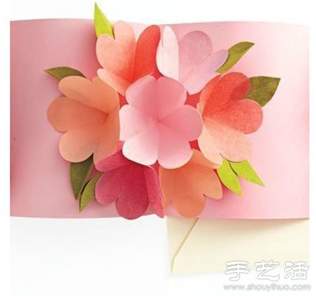 立體的花朵裝飾賀卡手工制作 - www.fasang.cn