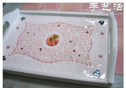 瓷磚碎片廢物利用改造舊托盤 - www.fasang.cn