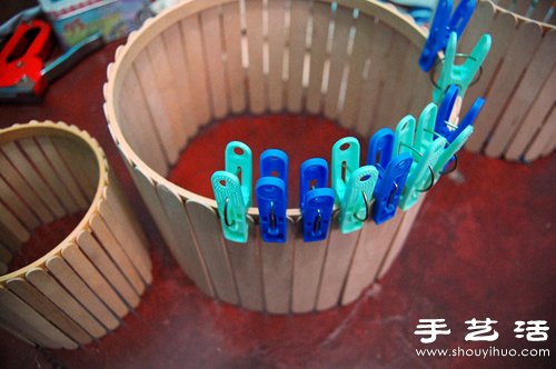 冰棒棍+繡花撐 DIY手工制作精致吊燈 - www.fasang.cn