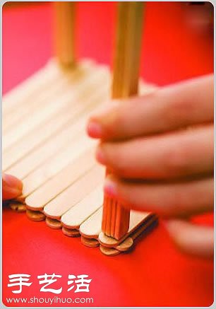 冰棒棍變廢為寶手工制作花籃的方法 - www.fasang.cn