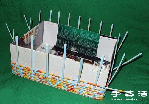 廢棄紙箱DIY手工制作收納筐的教程 - www.fasang.cn