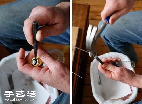 燈泡+鐵絲 廢物利用制作藝術(shù)范兒花瓶 - www.fasang.cn