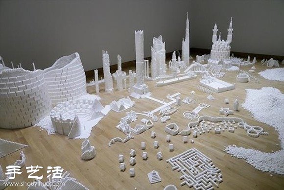 50多萬顆方糖DIY幻想中的未來城市模型 - www.fasang.cn