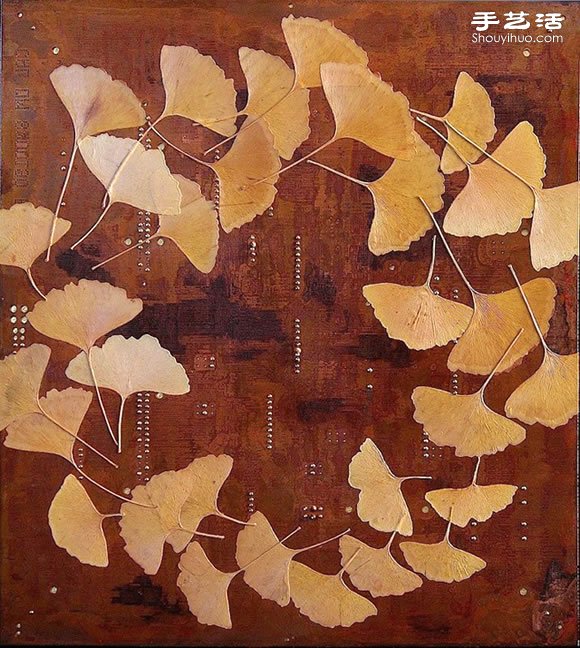 掉落葉子與電子垃圾DIY制作環(huán)保藝術(shù)作品 - www.fasang.cn