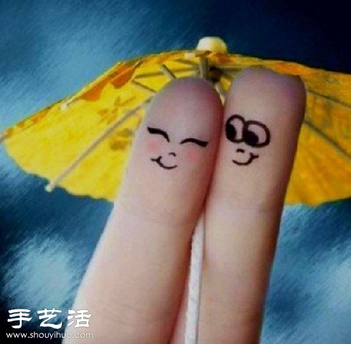 手指+簡筆畫 DIY溫馨浪漫“愛相隨” - www.fasang.cn