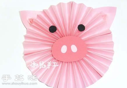 紙張+雪糕棒 手工制作可愛小豬紙扇 - www.fasang.cn