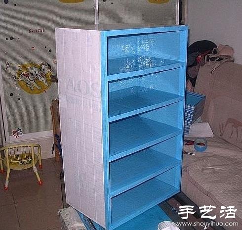 廢舊紙箱廢物利用制作鞋架的方法 - www.fasang.cn