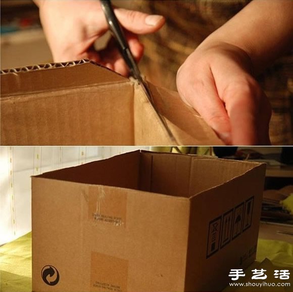 紙板箱/紙箱/包裝盒廢物利用制作衣物收納盒 - www.fasang.cn