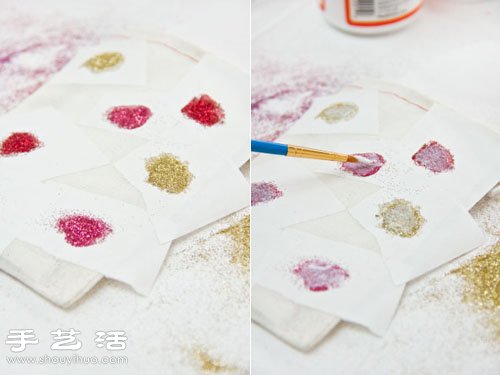 舊物改造:收納袋創意DIY閃亮心形圖案 - www.fasang.cn